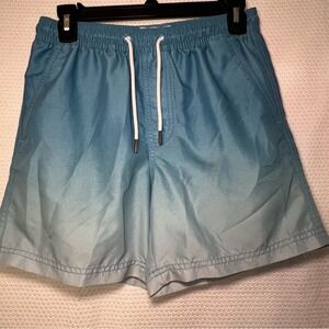 American Eagle Outfitters Blue Gradient Men Swim Trunks Shorts Size XS Front Tie